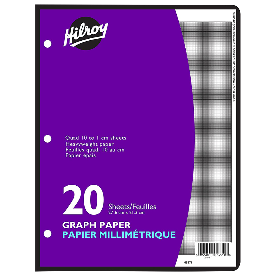 Hilroy (Metric Quad 10:1 cm) Heavyweight Graph Paper - 20 sheets - Image 1